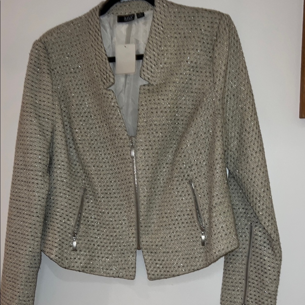 Bebe Textured Beige Blazer